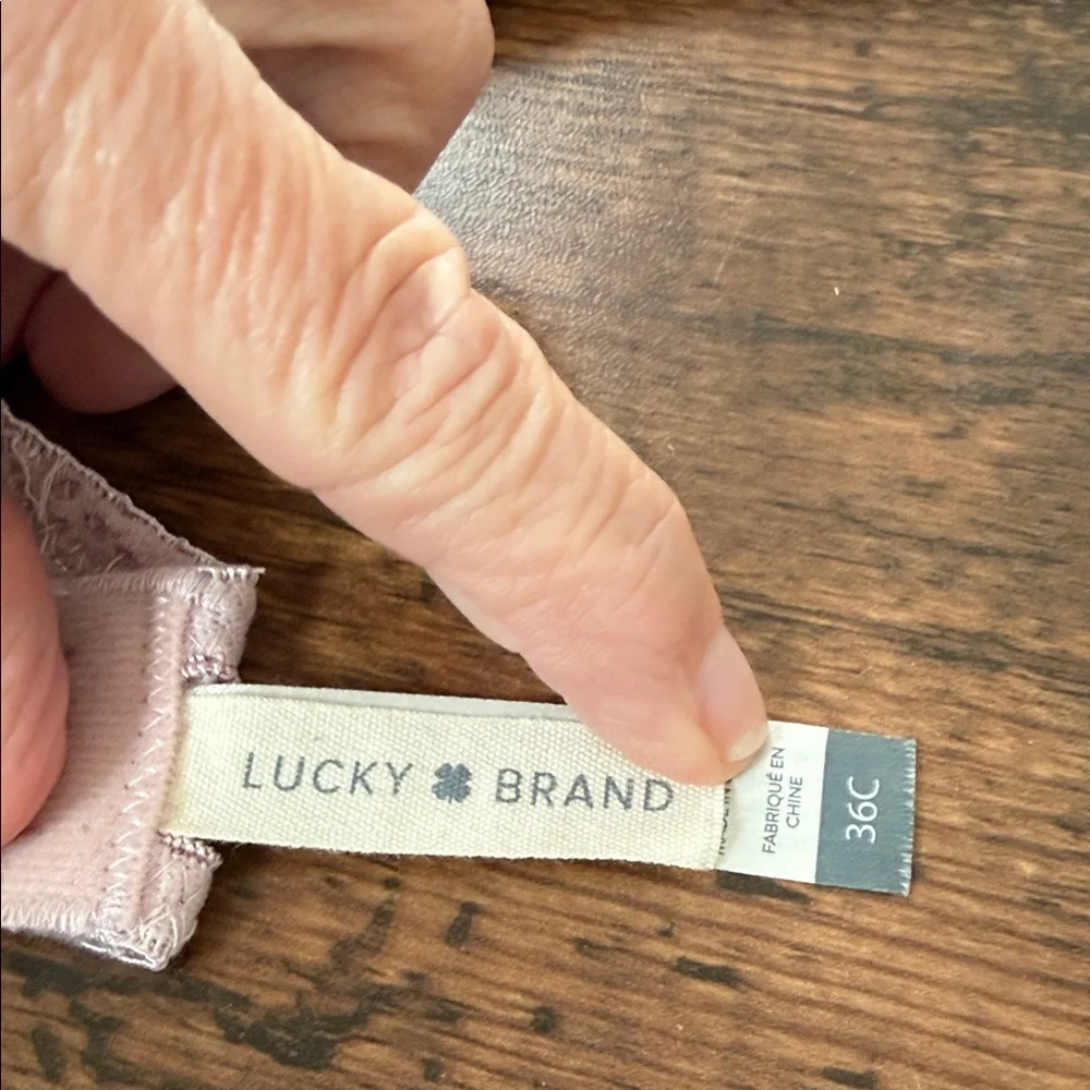 Lucky Brand Floral Lace Bra - Soft Pink and Black
